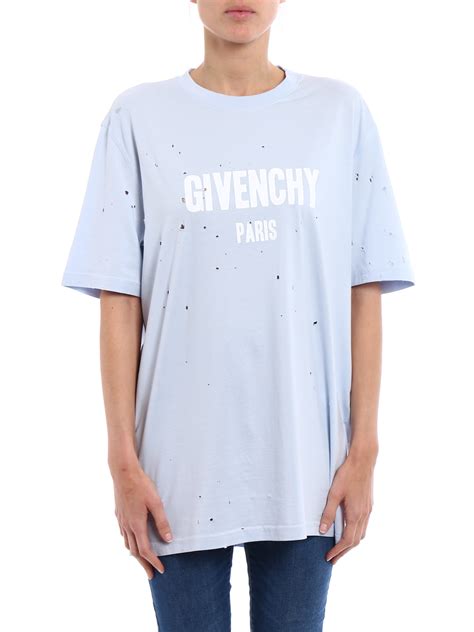 baby blue distressed givenchy t shirt|Givenchy printed t shirt.